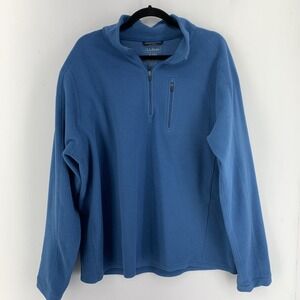L.L.‎ Bean Mens XL Quarter Zip Pullover Fleece Sweater Warm Fuzzy Layering Camp